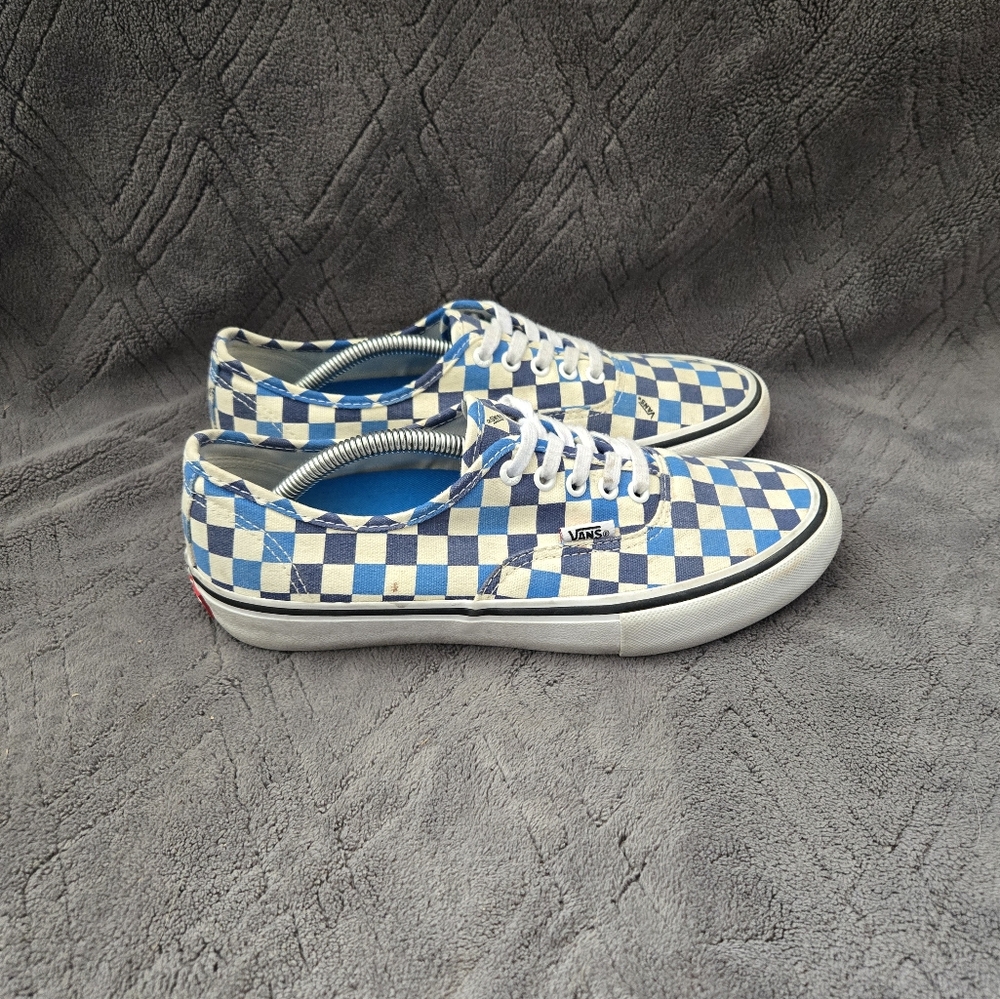 Vans Off The Wall Skate Shoes Mens Sz 8.5 Blue Checkerboard Sneakers Skater.